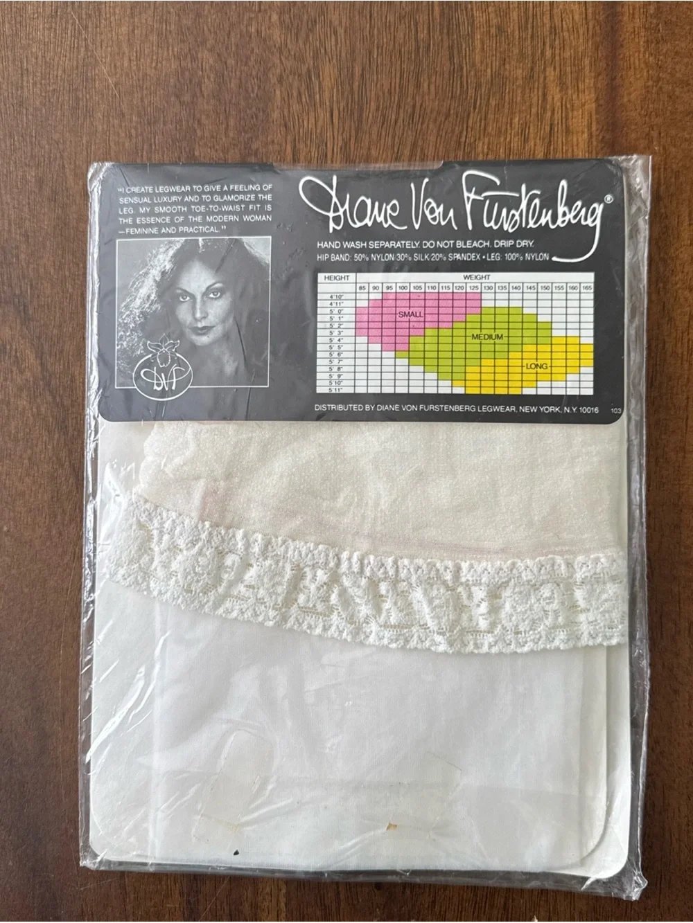 Diane Von Furstenberg White Pantyhose Small Sheer to Waist Lace Top Sandalfoot